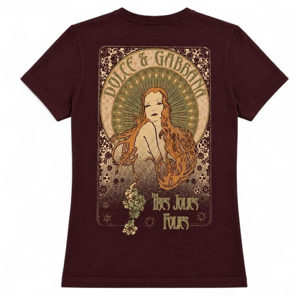 Dolce & Gabbana Vintage Reversible Lace Up Graphic T Shirt
